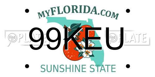 99KEU Florida License Plate