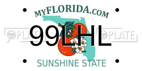 99LHL Florida License Plate