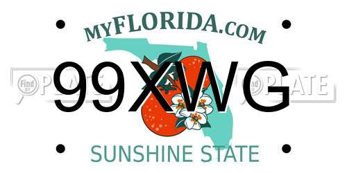 99XWG Florida License Plate