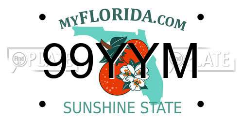 99YYM Florida License Plate