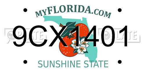 9CX1401 Florida License Plate