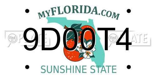 9D00T4 Florida License Plate