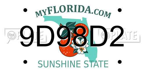 9D98D2 Florida License Plate