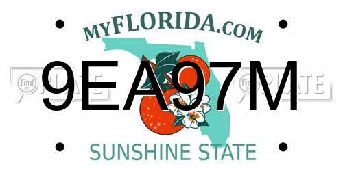 9EA97M Florida License Plate