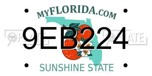 9EB224 Florida License Plate