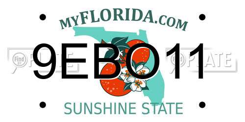 9EBO11 Florida License Plate