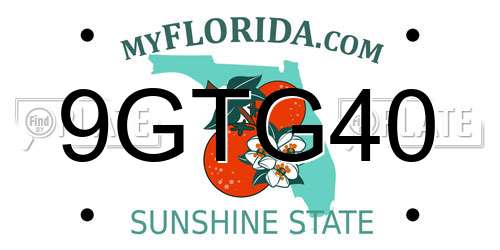 9GTG40 Florida License Plate