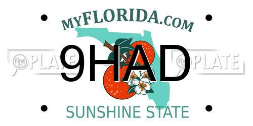 9HAD Florida License Plate