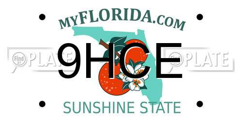 9HCE Florida License Plate