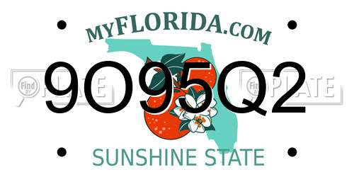 9O95Q2 Florida License Plate