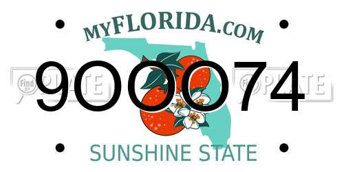 9OOO74 Florida License Plate