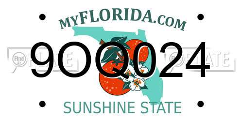 9OQ024 Florida License Plate