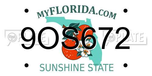 9OS672 Florida License Plate