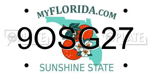 9OSG27 Florida License Plate