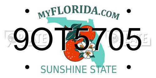 9OT5705 Florida License Plate