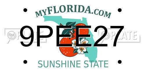 9PEE27 Florida License Plate