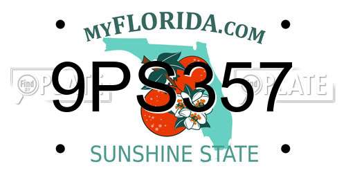 9PS357 Florida License Plate