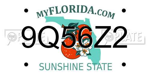 9Q56Z2 Florida License Plate