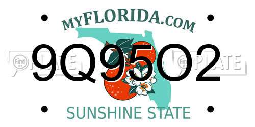 9Q95O2 Florida License Plate
