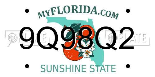 9Q98Q2 Florida License Plate