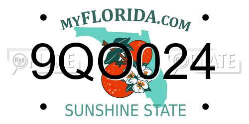 9QO024 Florida License Plate