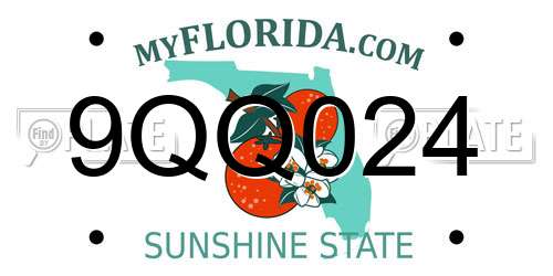 9QQ024 Florida License Plate