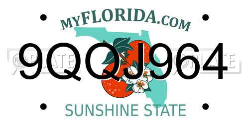9QQJ964 Florida License Plate