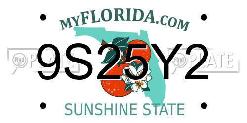 9S25Y2 Florida License Plate