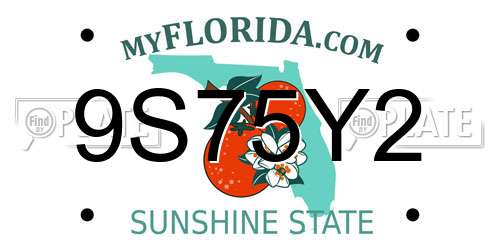 9S75Y2 Florida License Plate