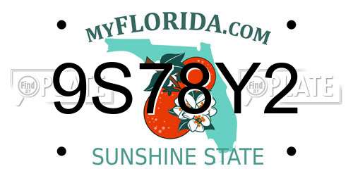 9S78Y2 Florida License Plate
