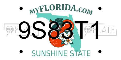 9S83T1 Florida License Plate