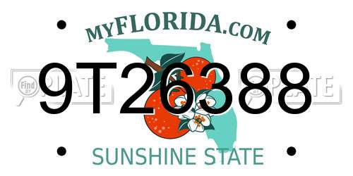 9T26388 Florida License Plate