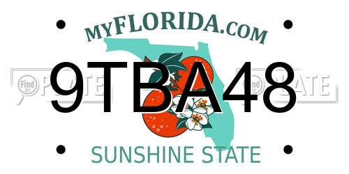 9TBA48 Florida License Plate