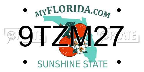 9TZM27 Florida License Plate