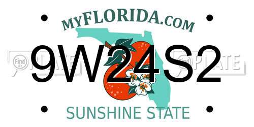 9W24S2 Florida License Plate