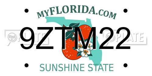 9ZTM22 Florida License Plate
