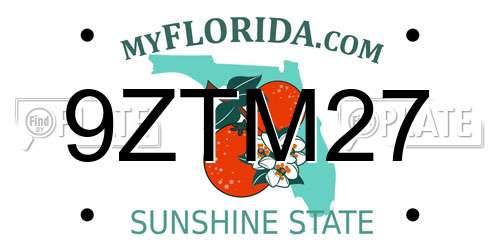 9ZTM27 Florida License Plate