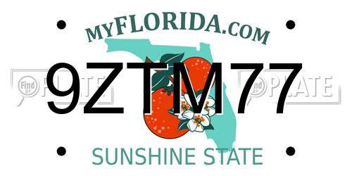 9ZTM77 Florida License Plate