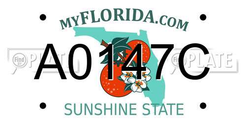 A0147C Florida License Plate