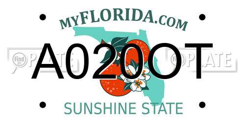 A020OT Florida License Plate
