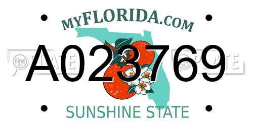 A023769 Florida License Plate