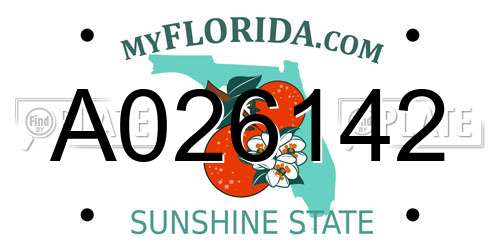 A026142 Florida License Plate