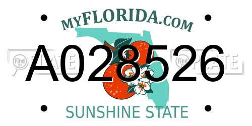 A028526 Florida License Plate