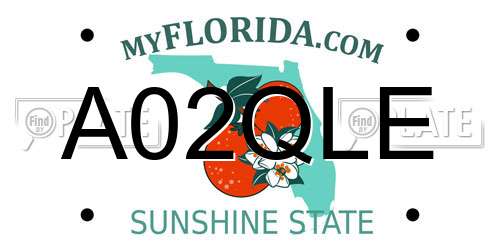 A02QLE Florida License Plate