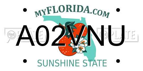 A02VNU Florida License Plate