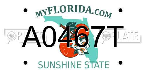 A0467T Florida License Plate