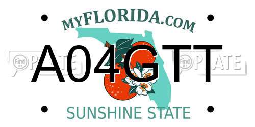 A04GTT Florida License Plate