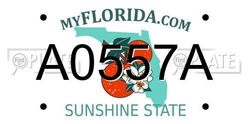 A0557A Florida License Plate