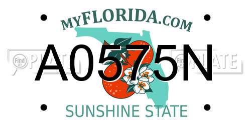 A0575N Florida License Plate