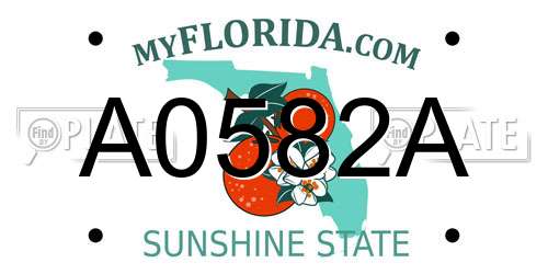 A0582A Florida License Plate